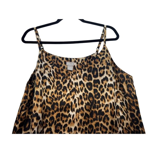 Chicos Womens Sleeveless Going Out Cami Top Blouse Size 12/14 Leopard Print - Picture 5 of 11